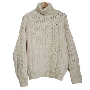 Aran Crafts Cream Turtleneck Sweater